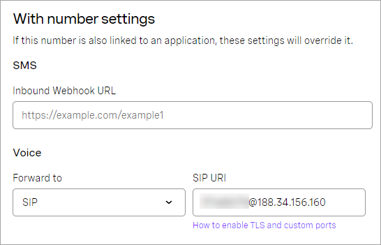 Configuring a virtual number