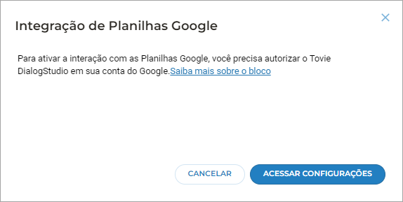 Adicionando Integração do Planilhas Google